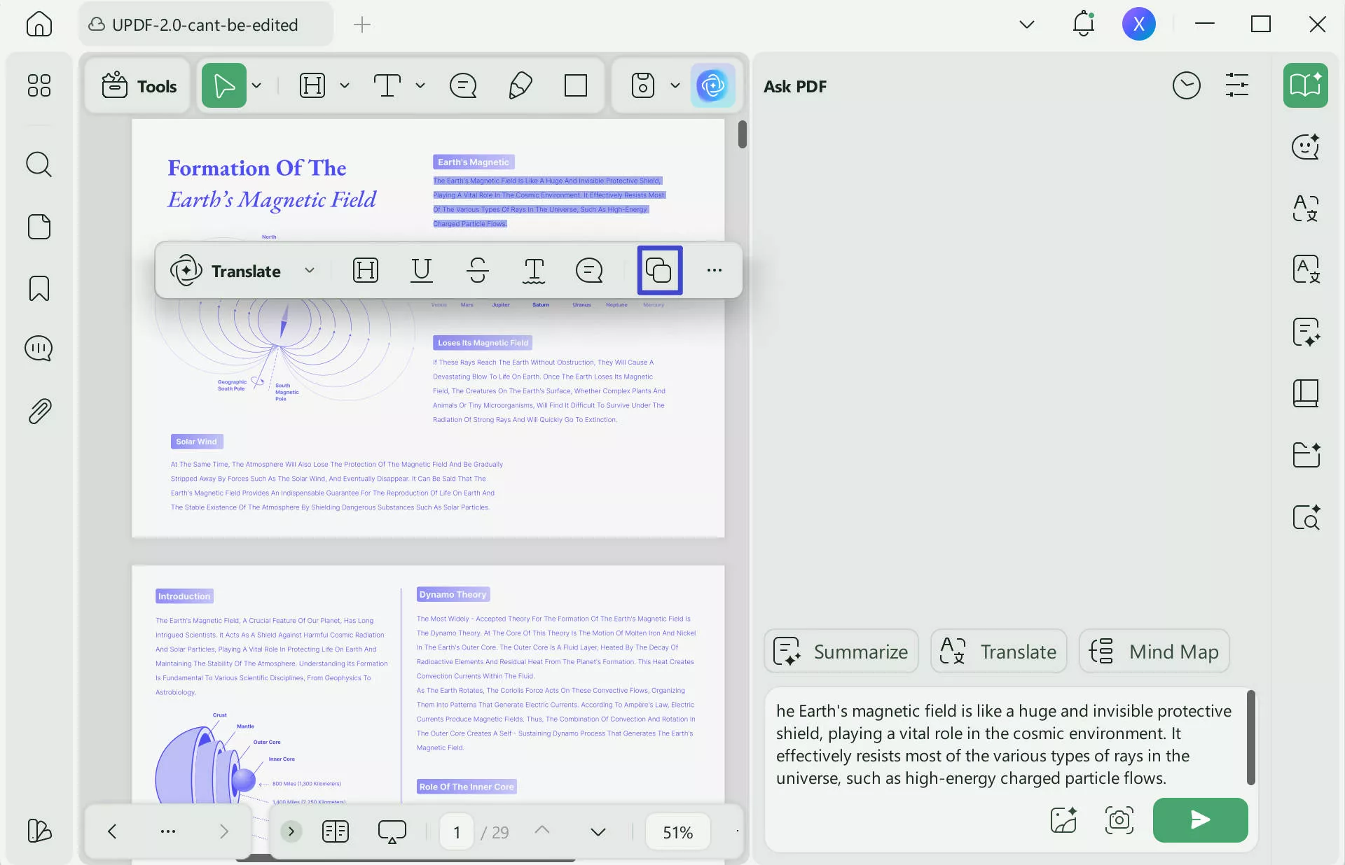 copy text and enter prompt for summarization