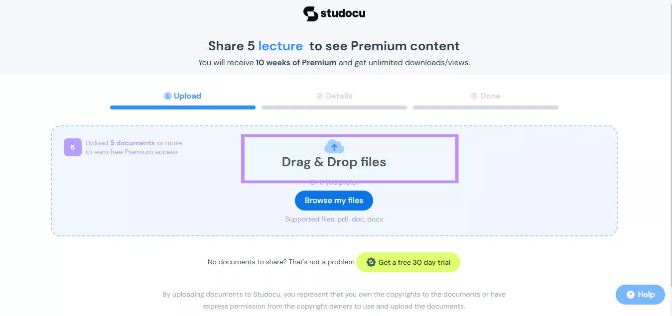 drag and drop files studocu