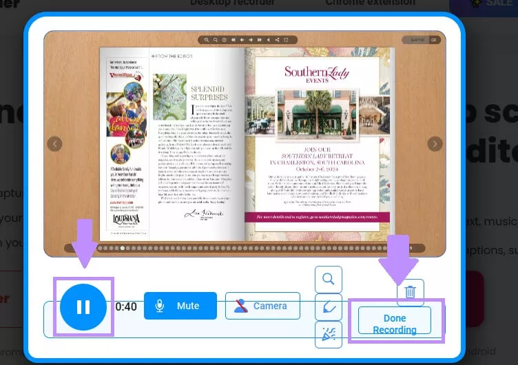 end recording of the flip file
