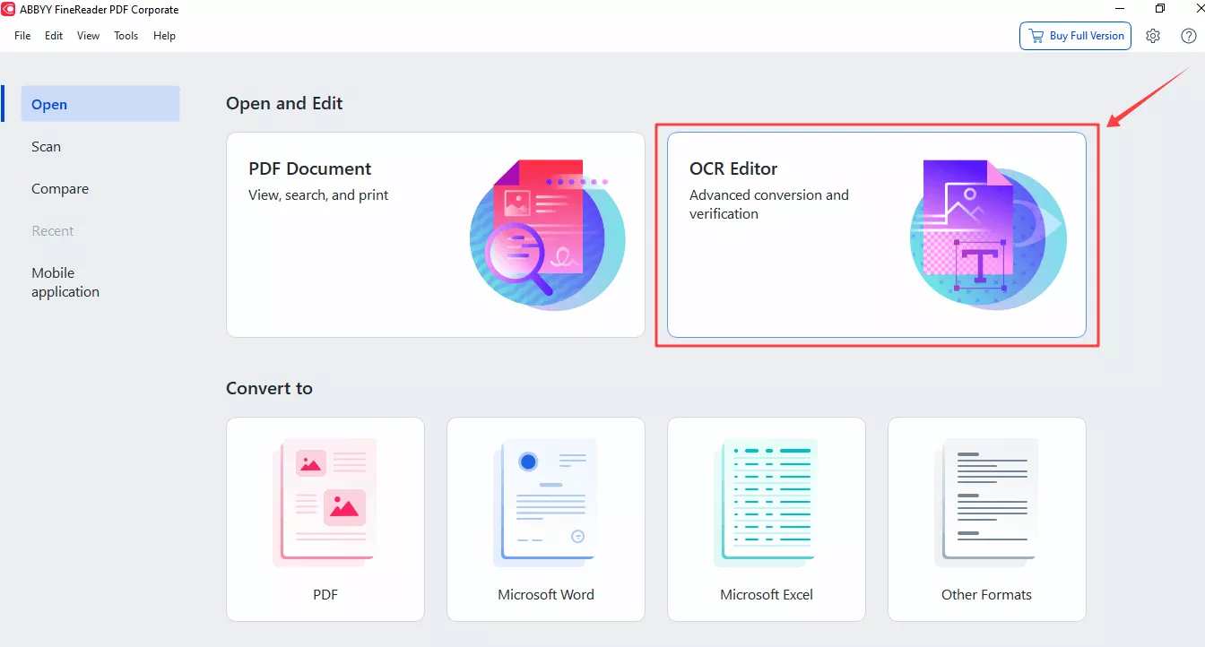 Italian OCR in Abbyy