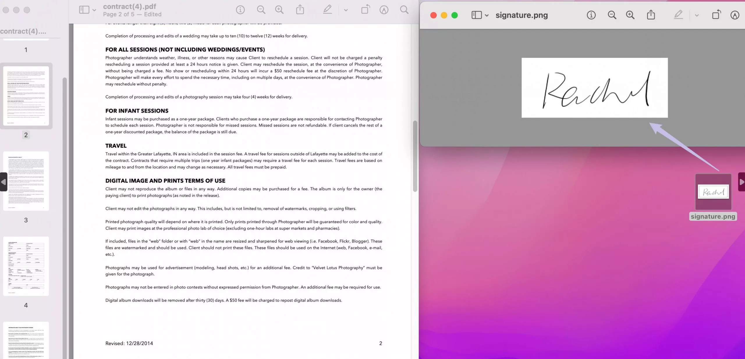 open image signature with preview on mac