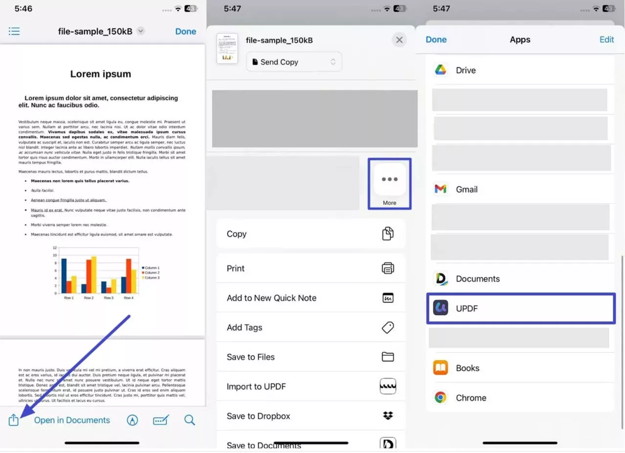 set updf default on iphone