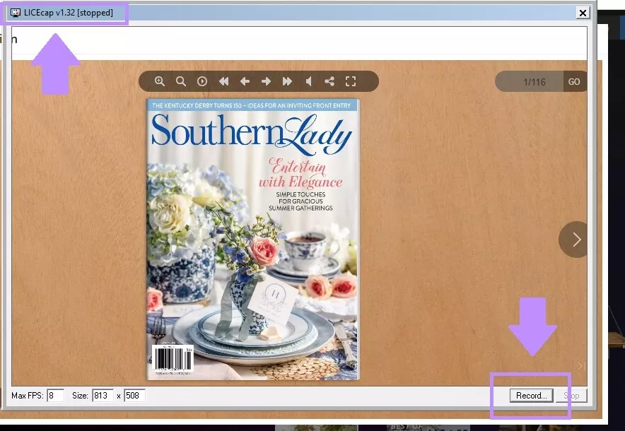 recording in licecap