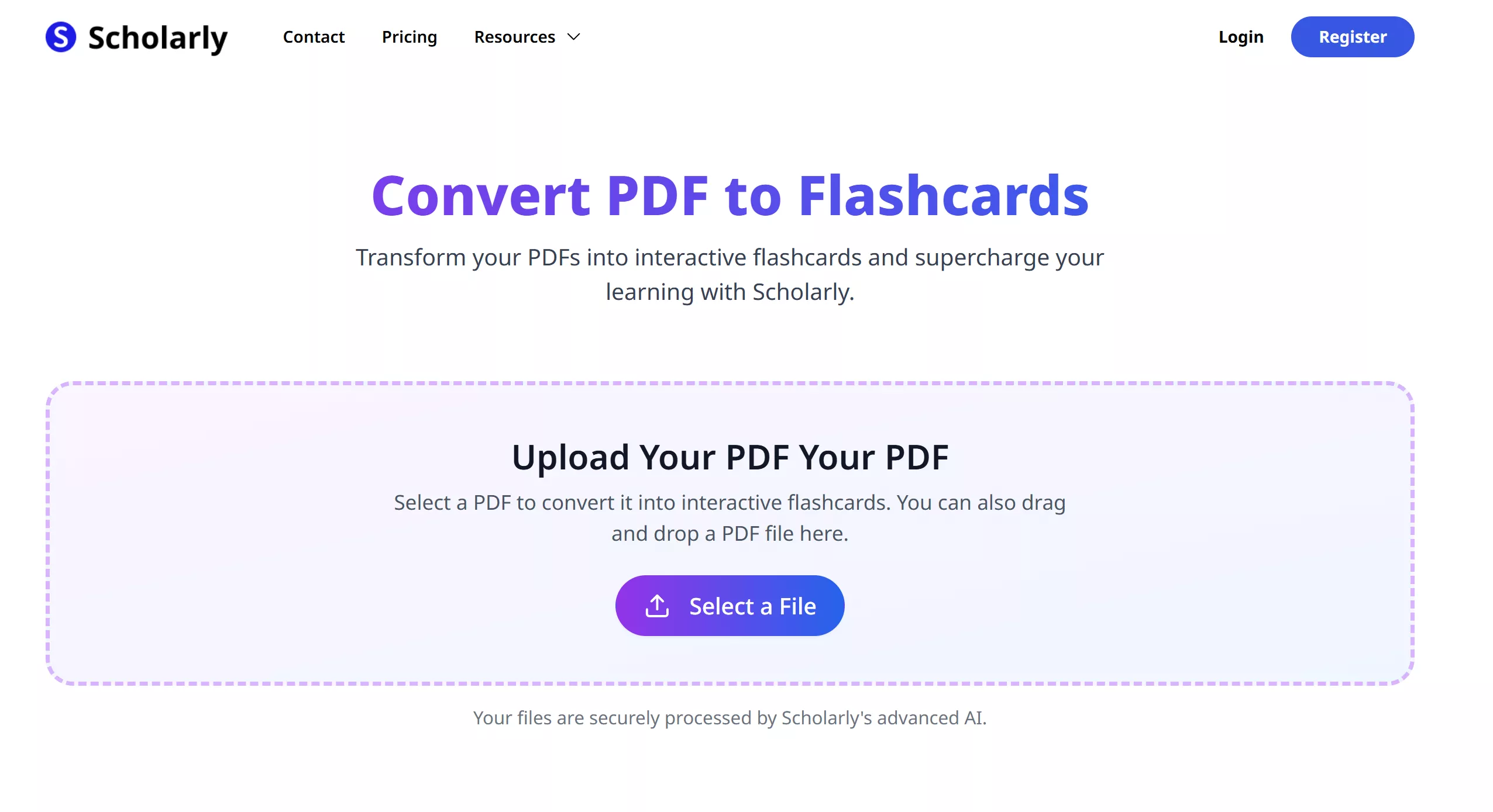 scholarly pdf to flashcard