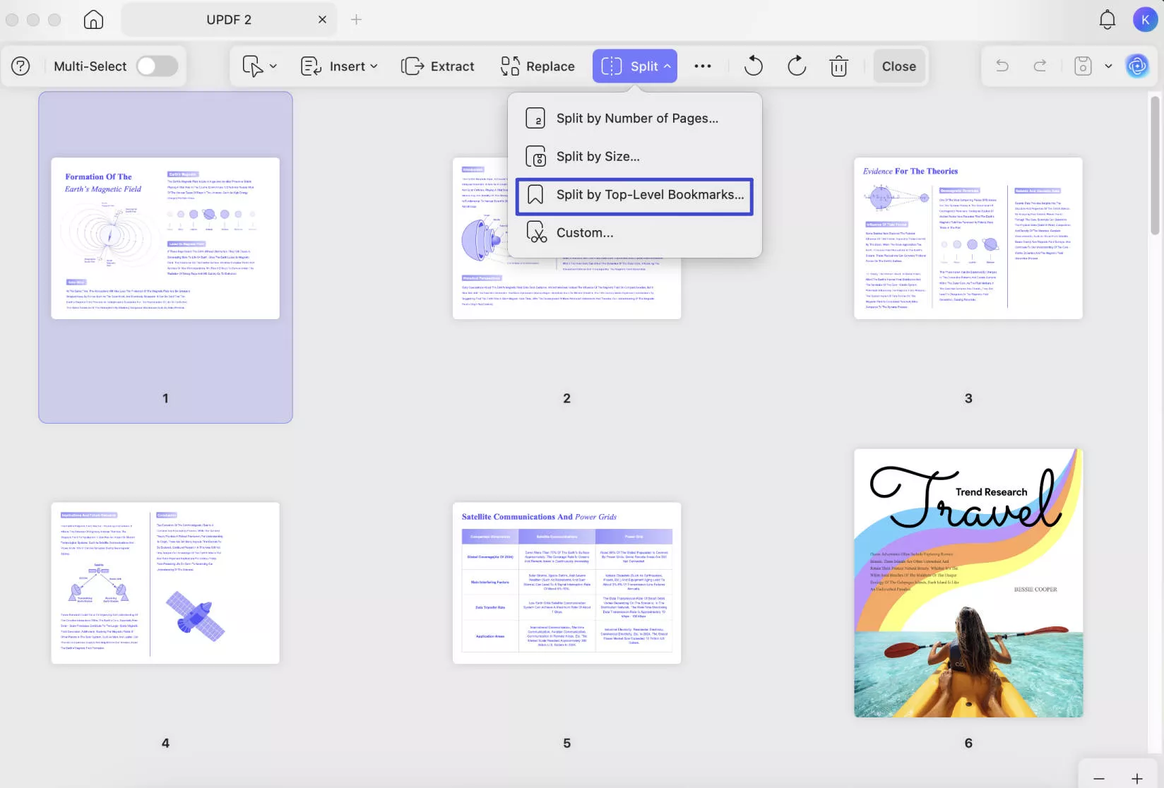 split by top level bookmarks updf mac