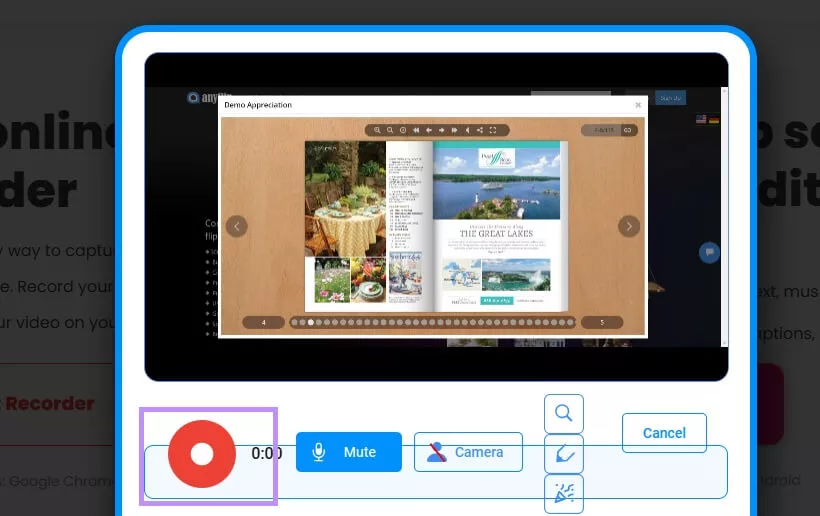 start recording the screen screen recorder