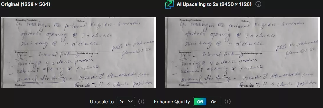 upscale before vs after