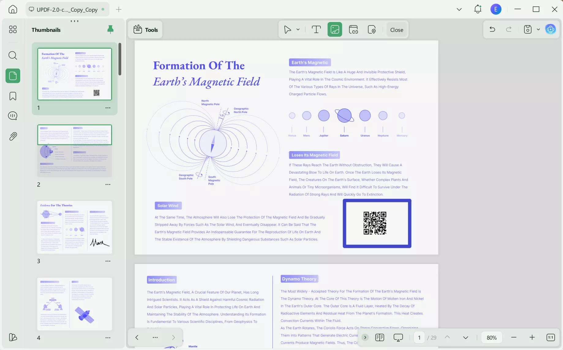 qr code added with updf