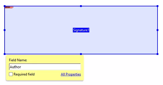 set the size of the signature fields
