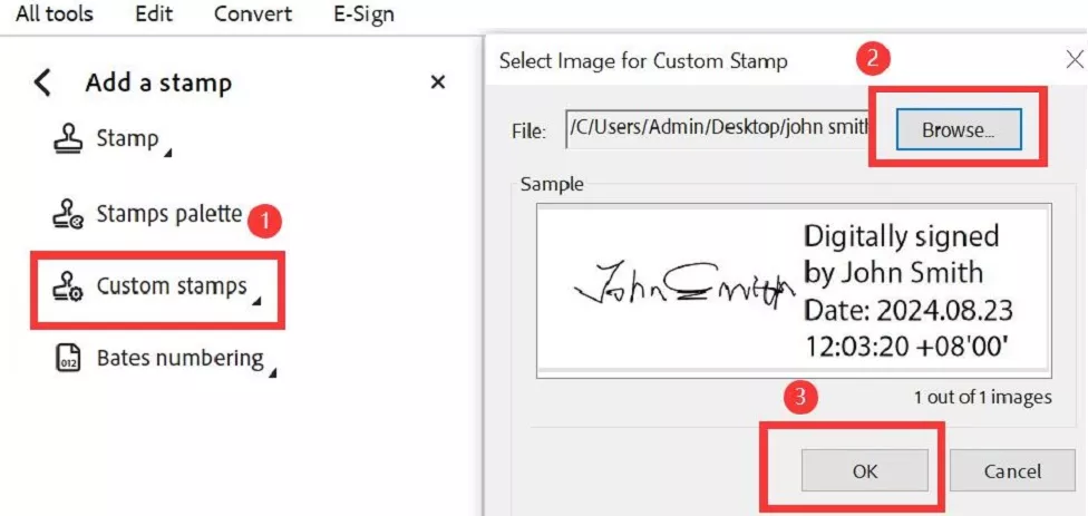 get Adobe multiple signature using the Stamp feature
