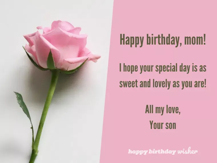 birthday wishes from son for mom