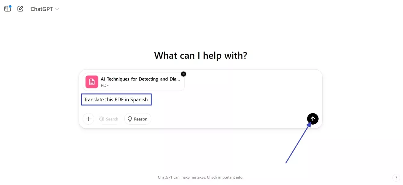 add prompt and use send icon