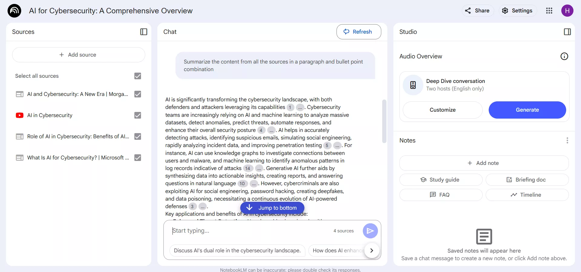 summarize the content from all sources