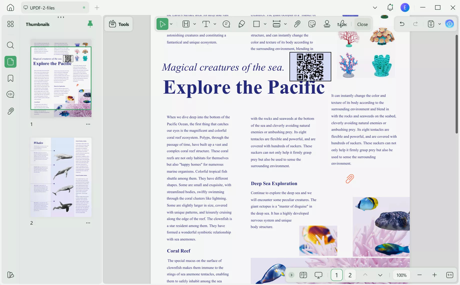 qr code added updf windows
