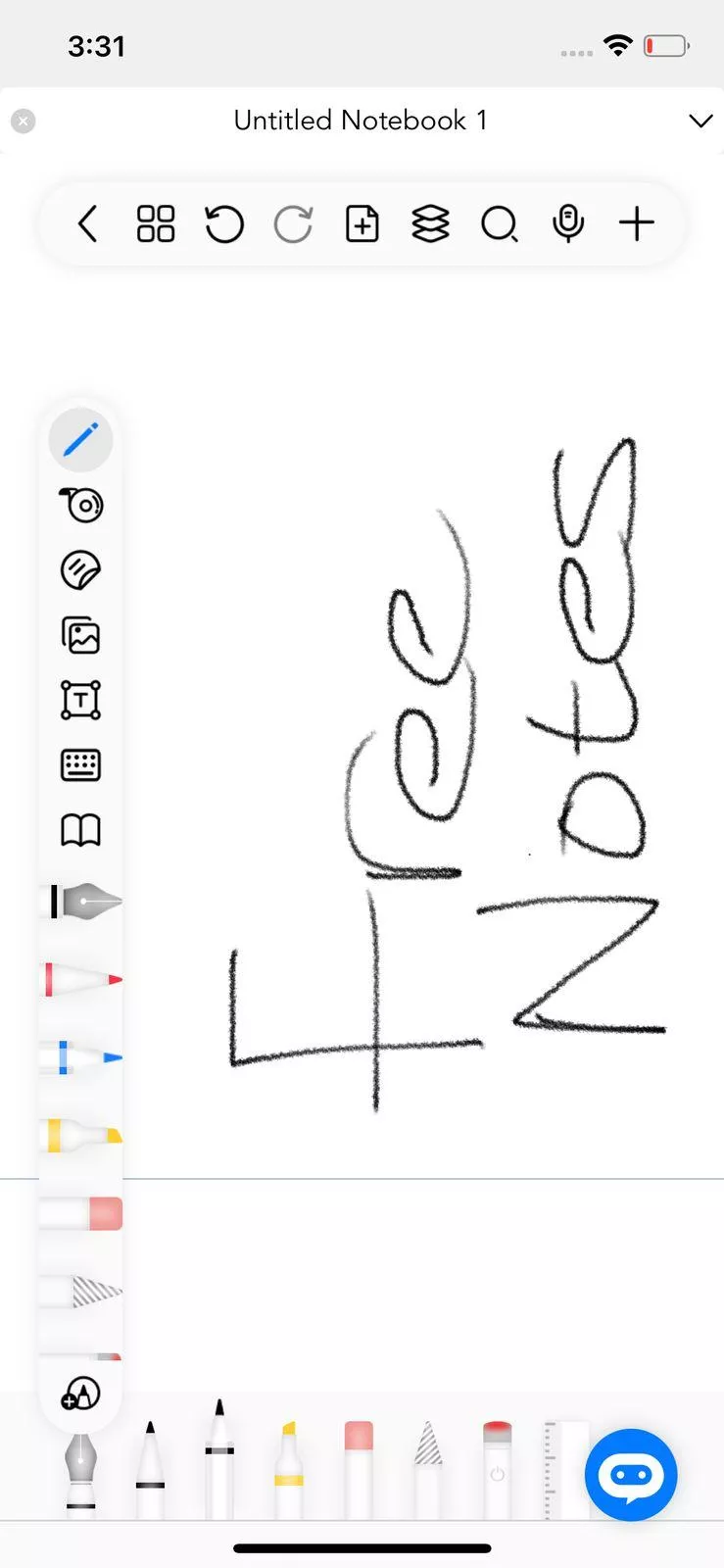 pencil tool freenotes app