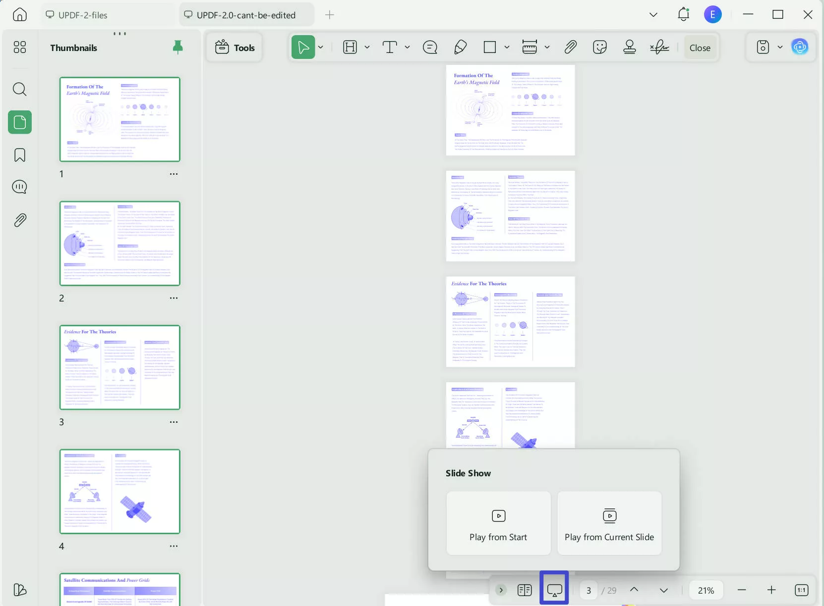 display pdf as presentation updf windows