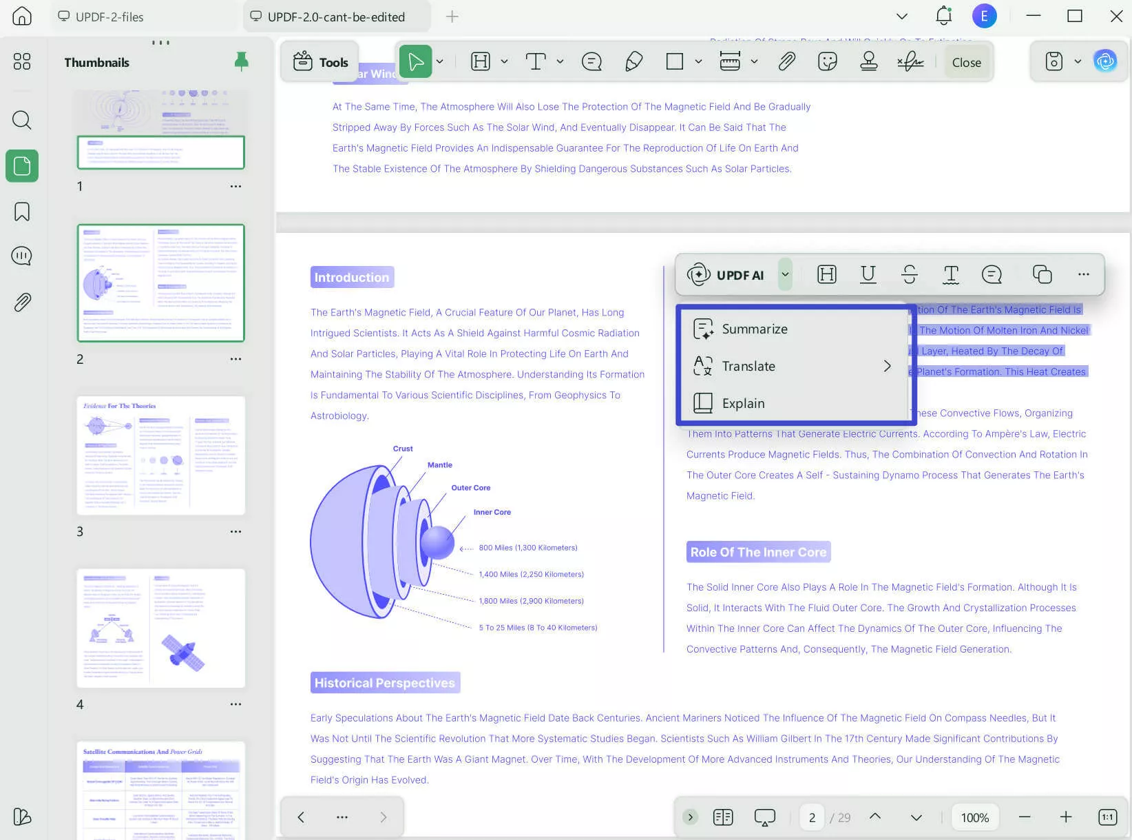 summarize, translate, or explain the text updf windows