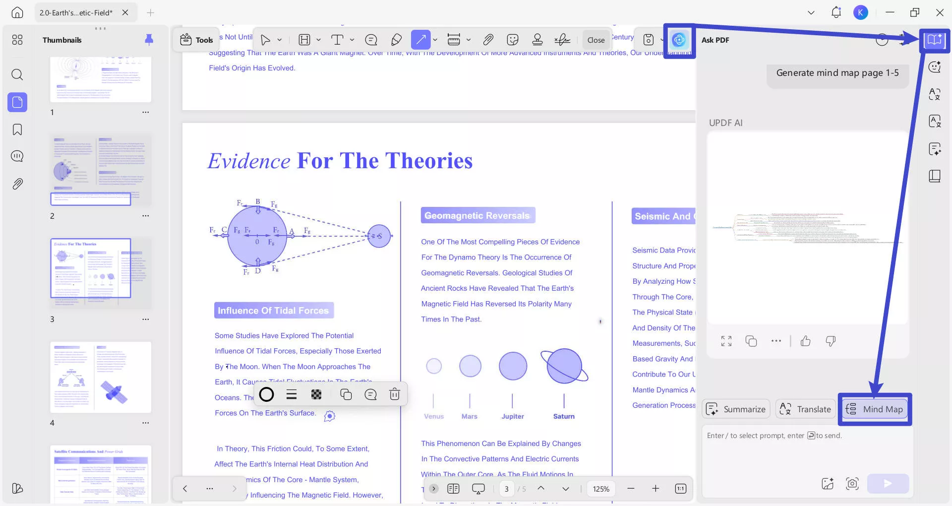 updf ai generate mind map