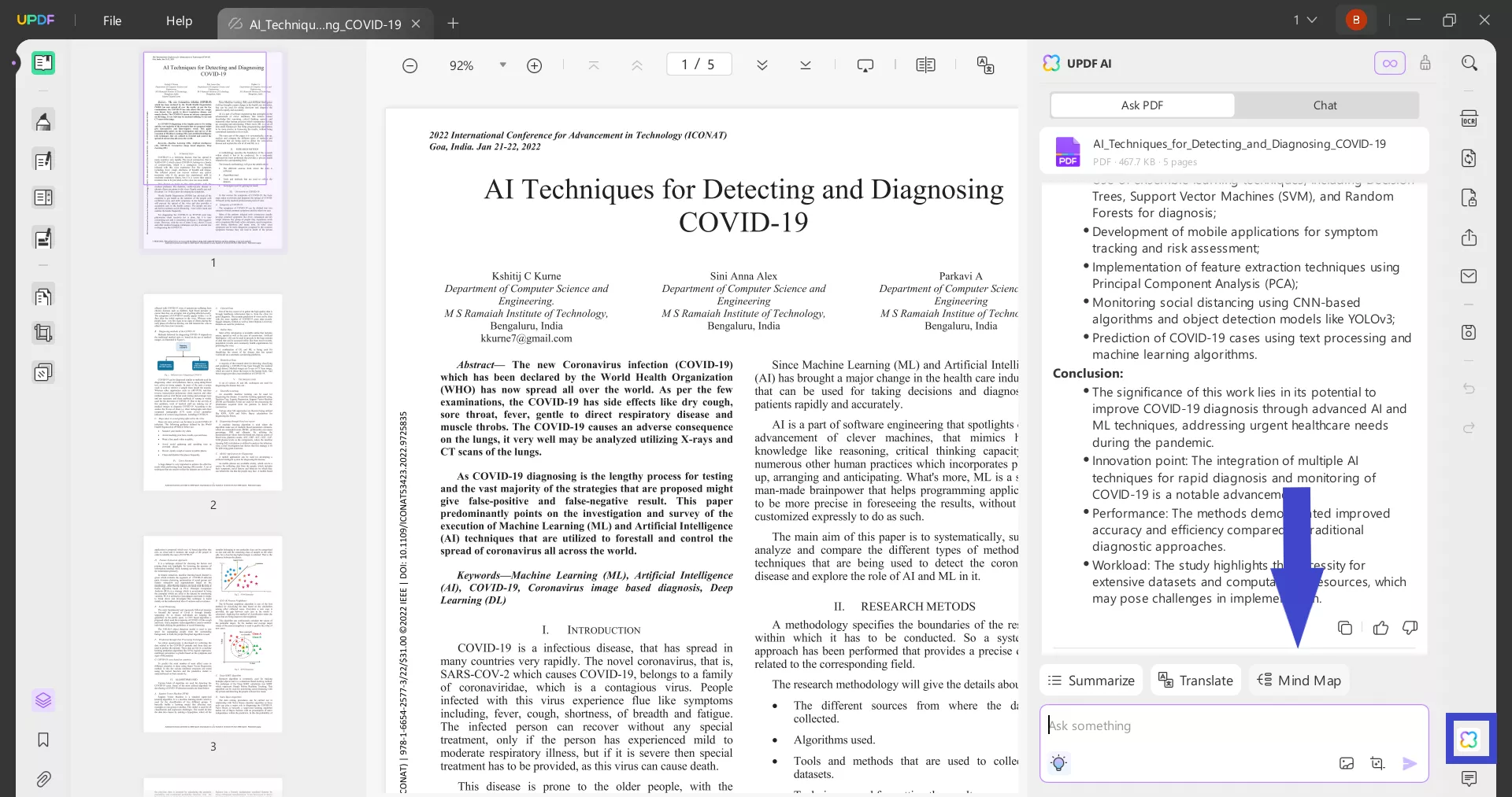 generate mind map from PDF using UPDF's AI