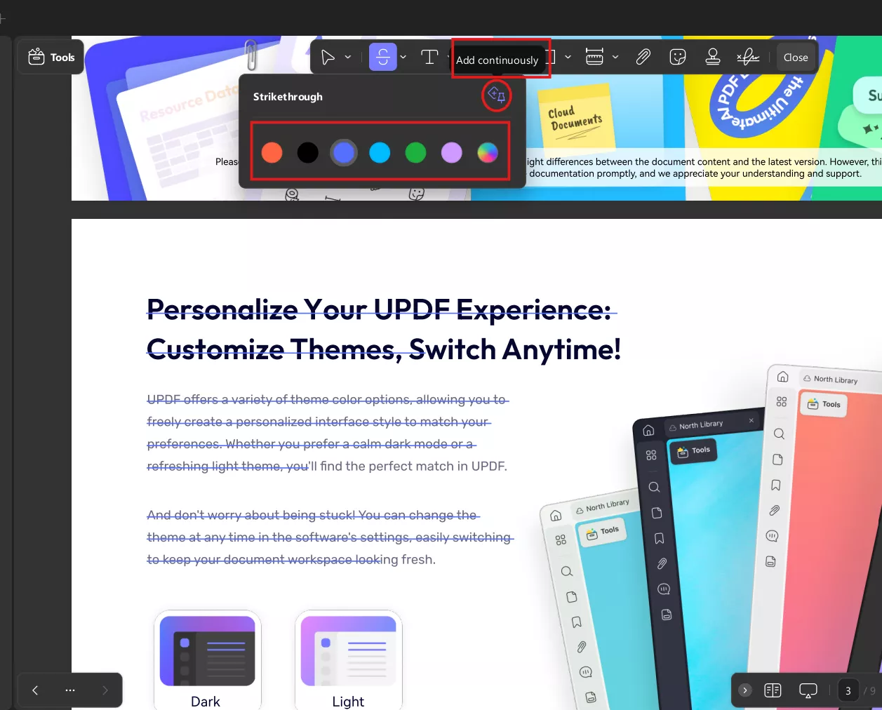 Using the Strikethrough options