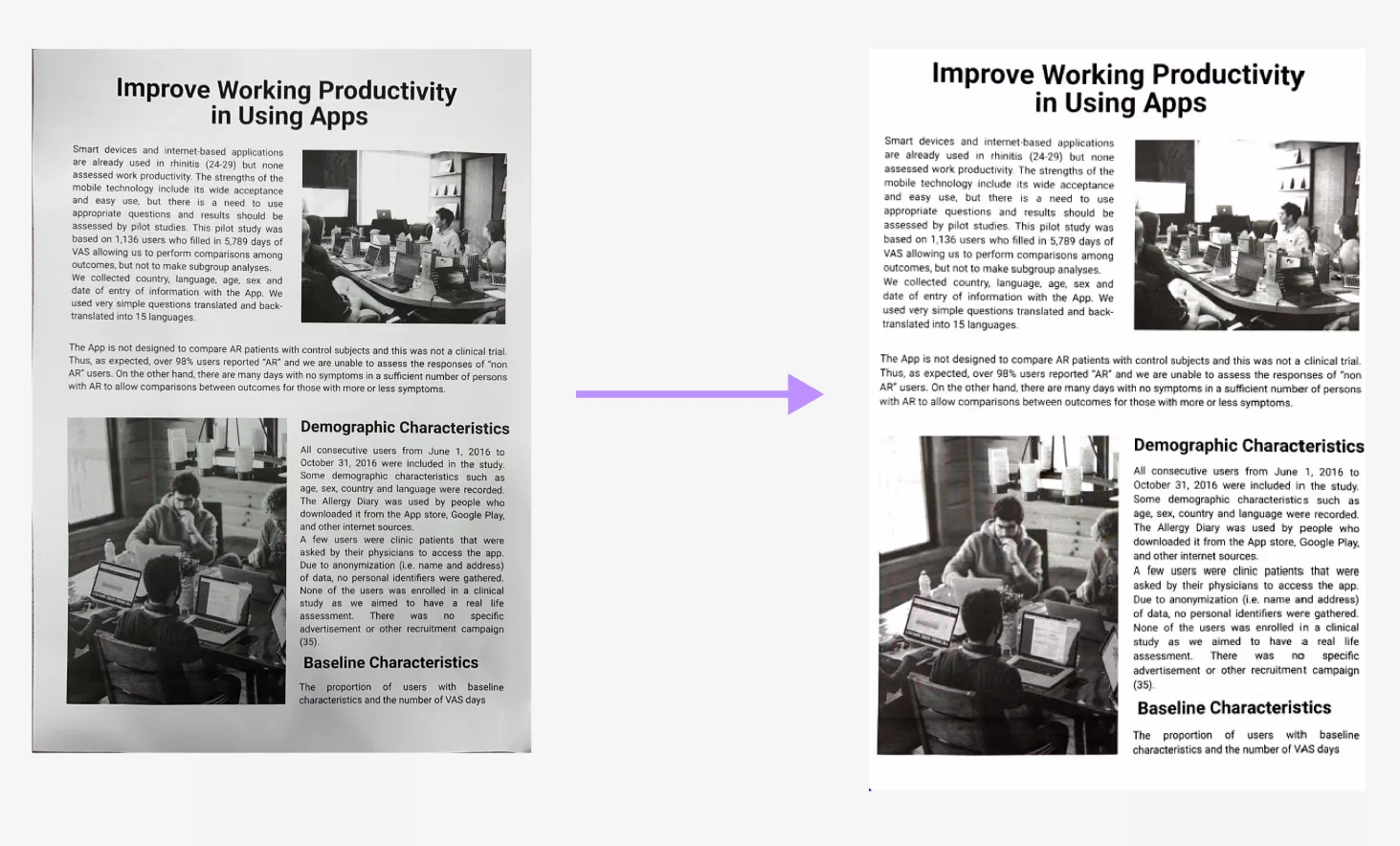 adobe acrobat before and after
