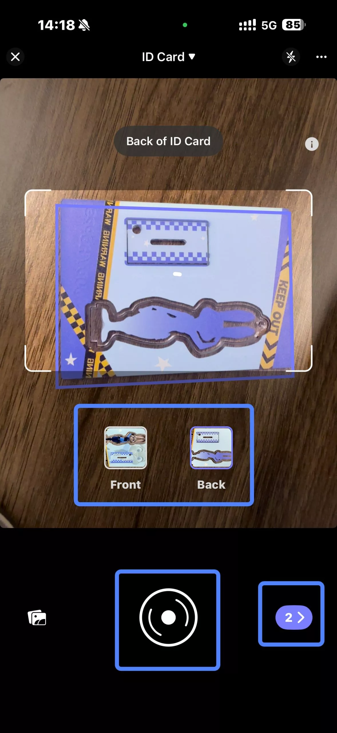 capturing the images of id cards updf ios