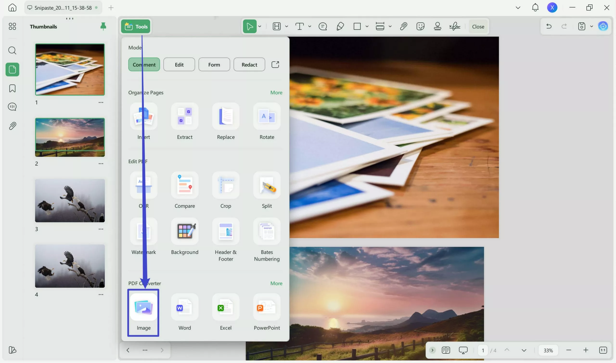 convert back to images