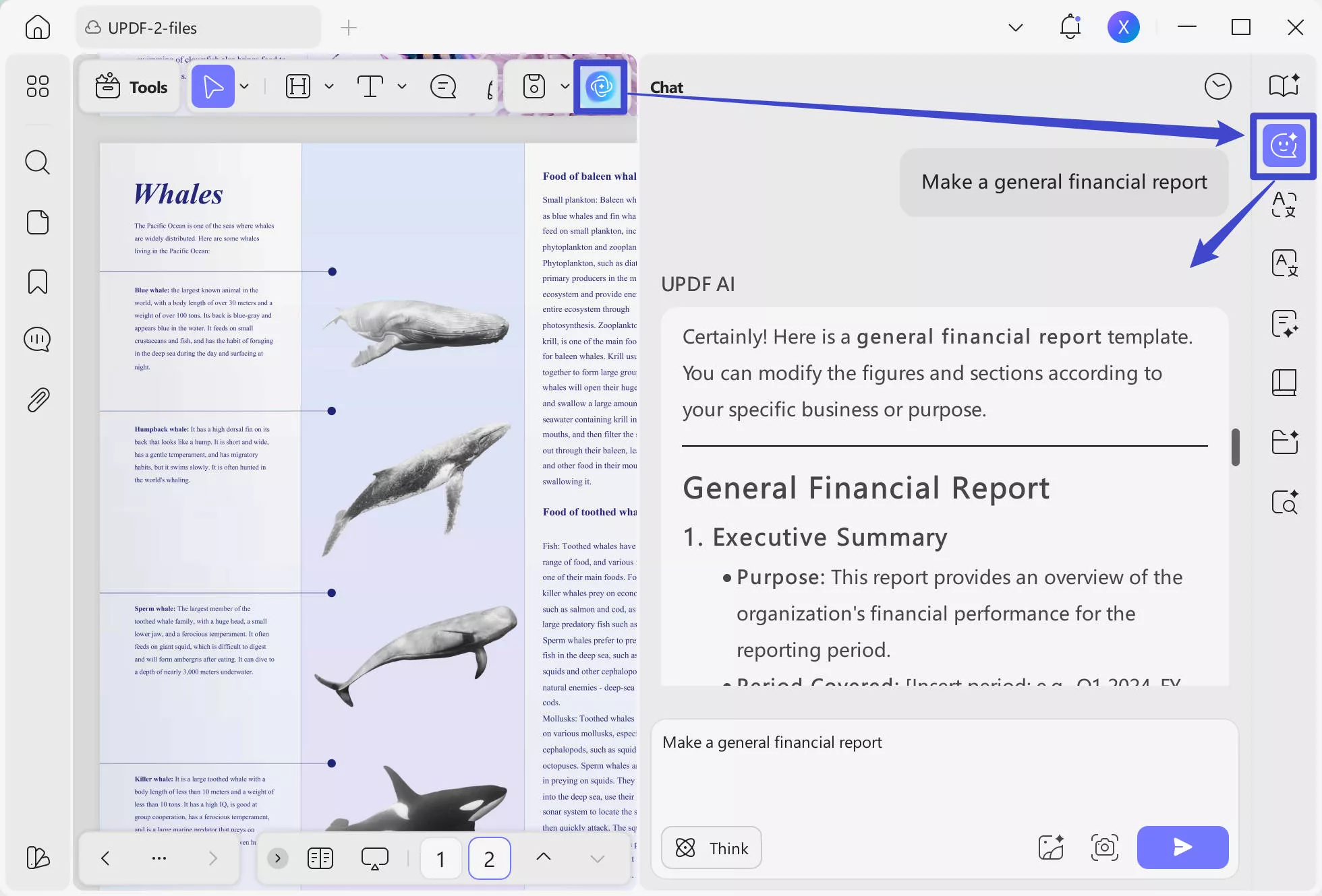 generate report with simple instructions