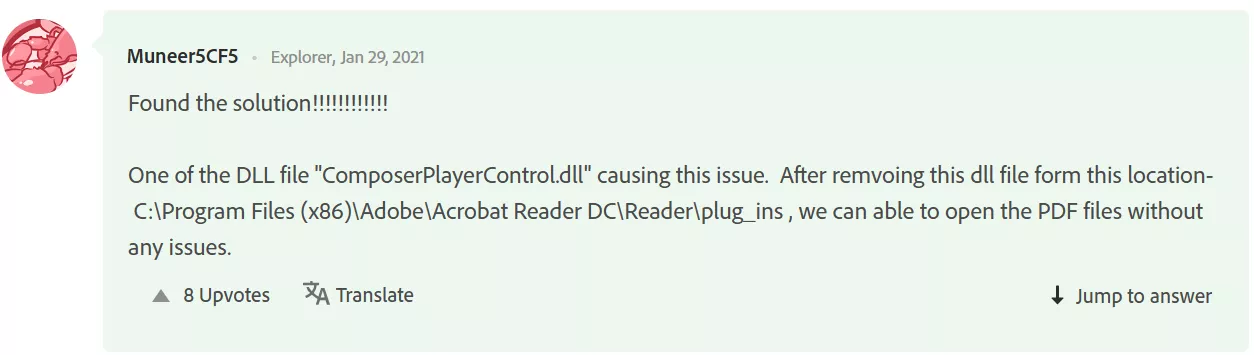 remove the composerplayercontrol.dll file