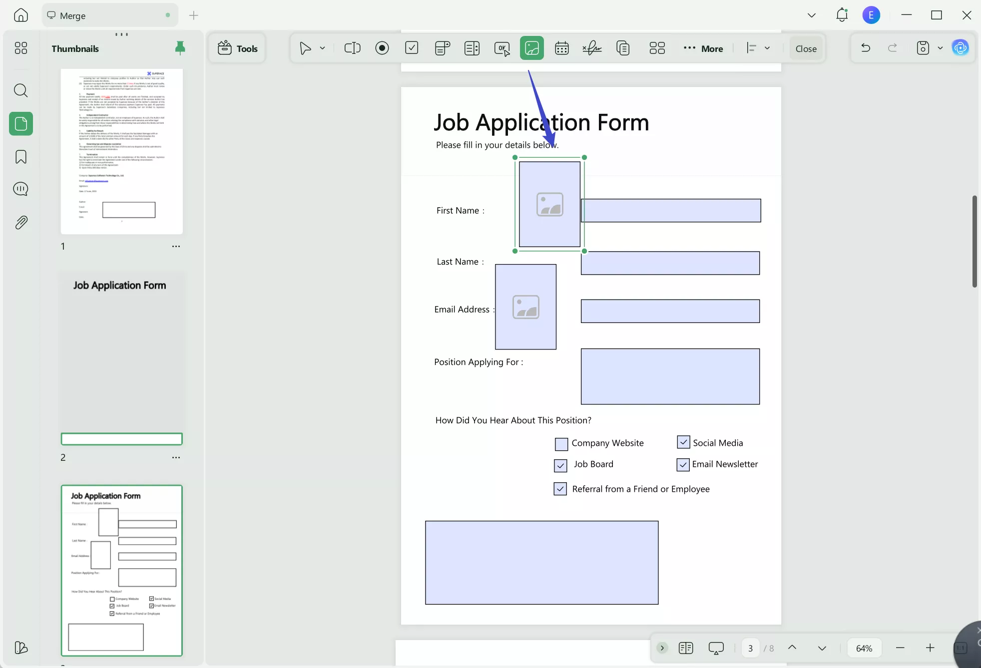 add image field updf