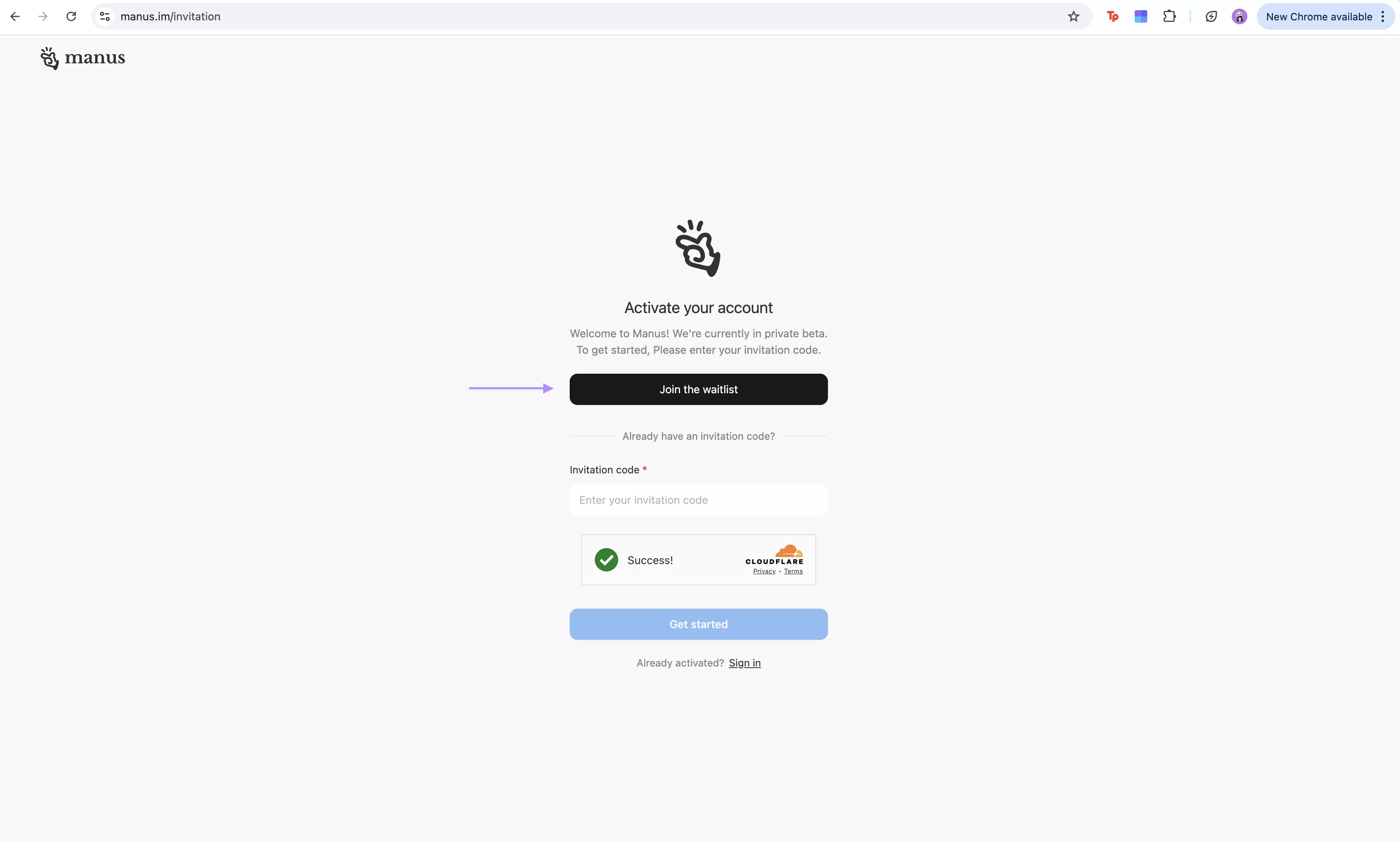  join the waitlist manus