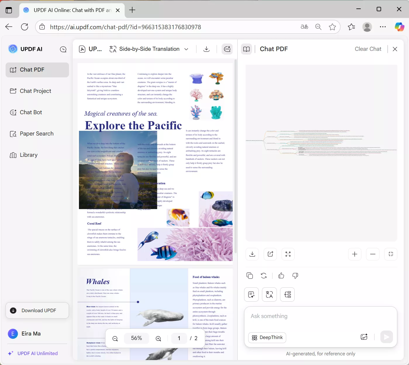 mind map created from pdf updf ai online