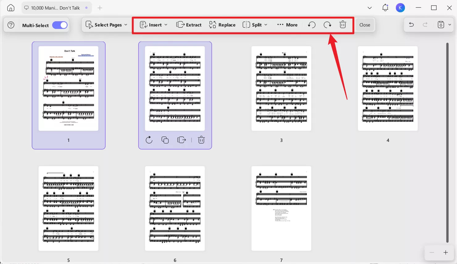 organize the pdf sheet music