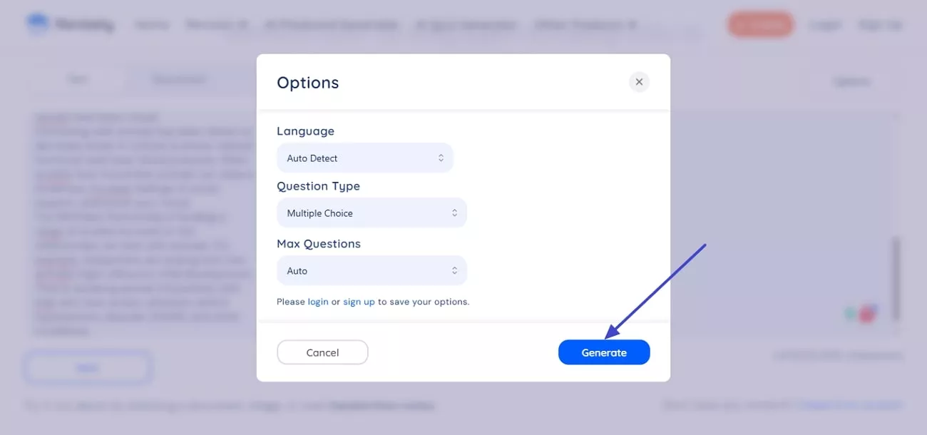 set quiz settings revisely
