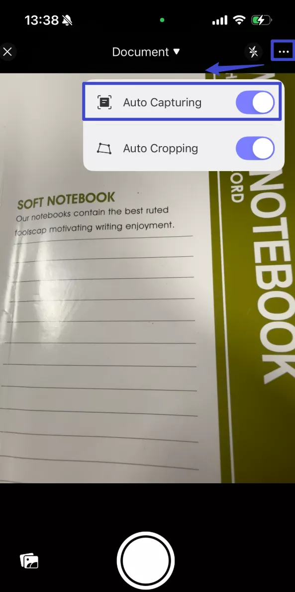 scan a doucment on iOS