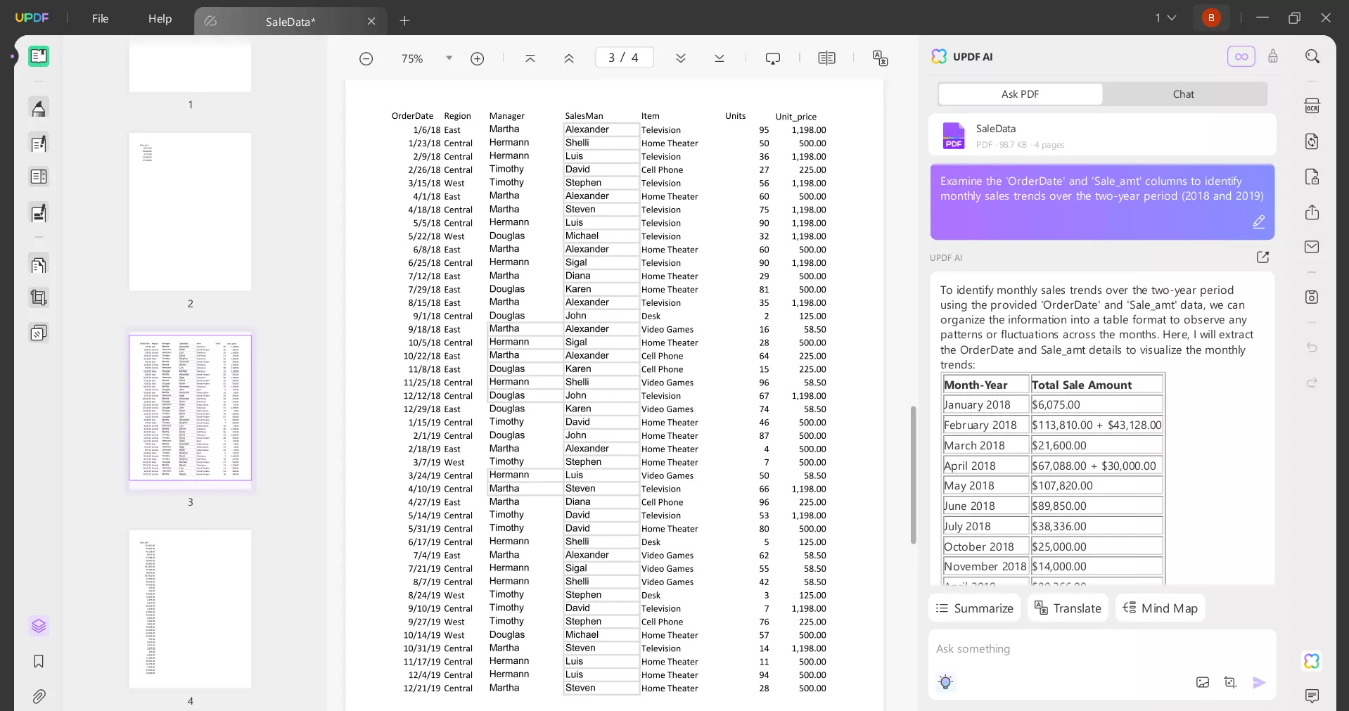 write different prompts to analyze data and perform other actions