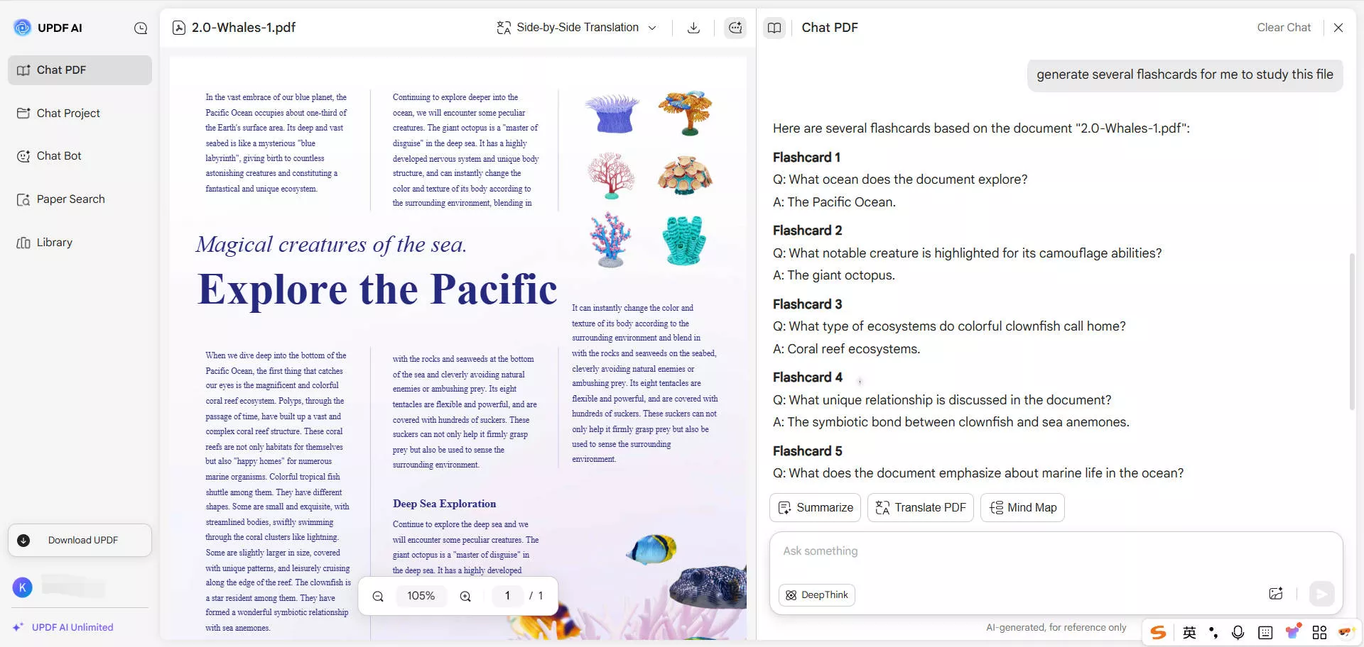 updf ai generate flashcards