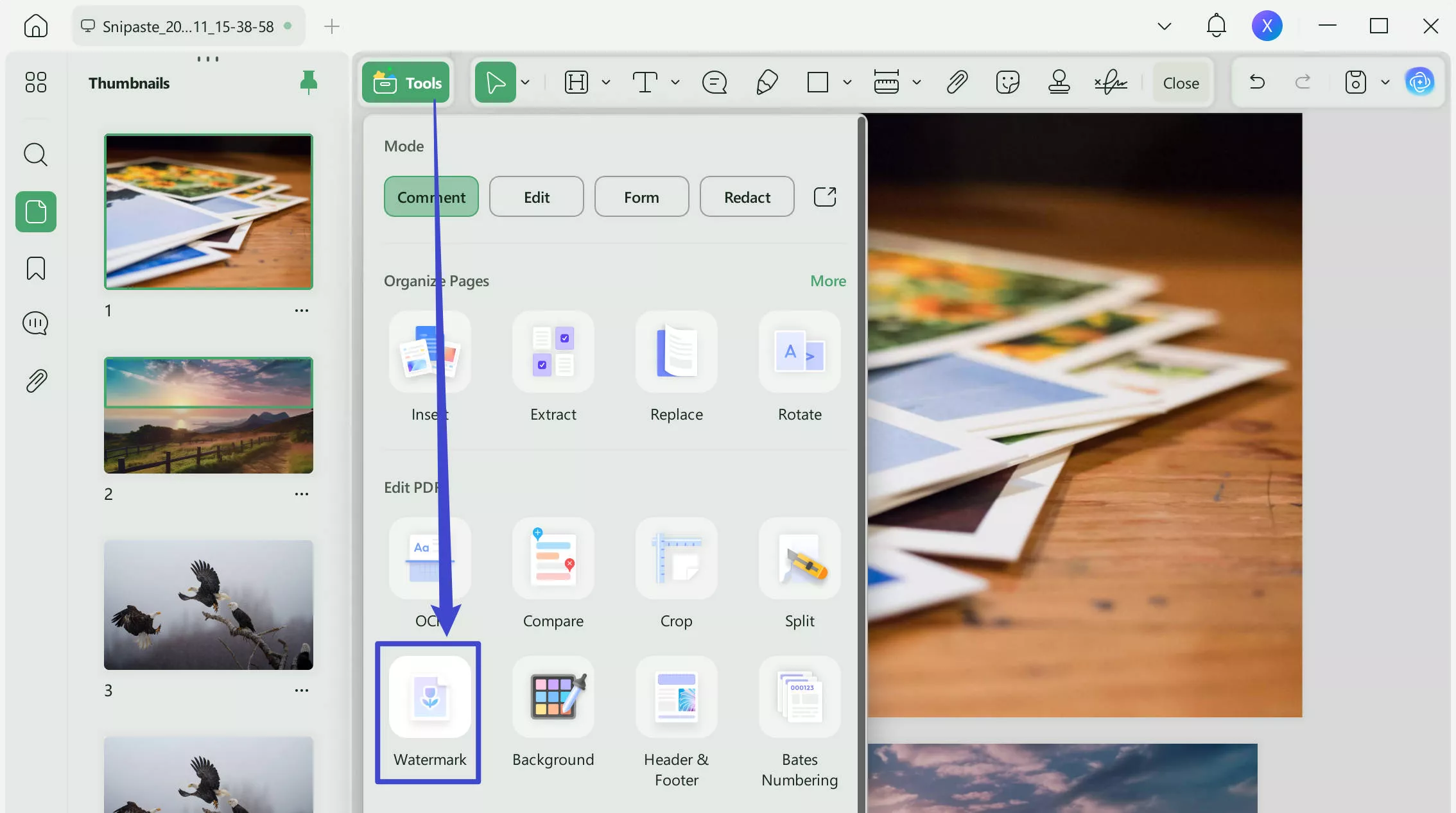 add and customize watermark