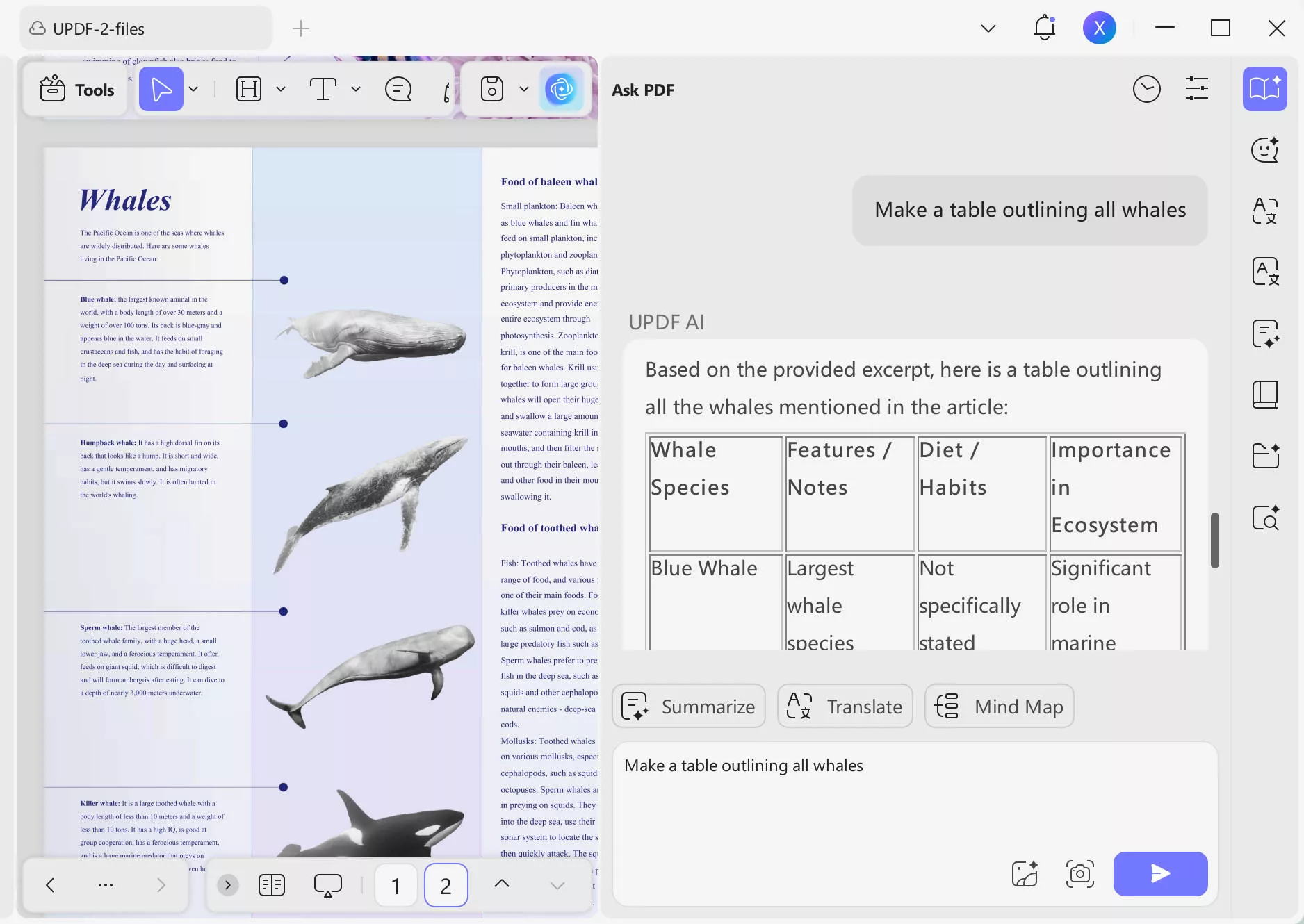 make table of report