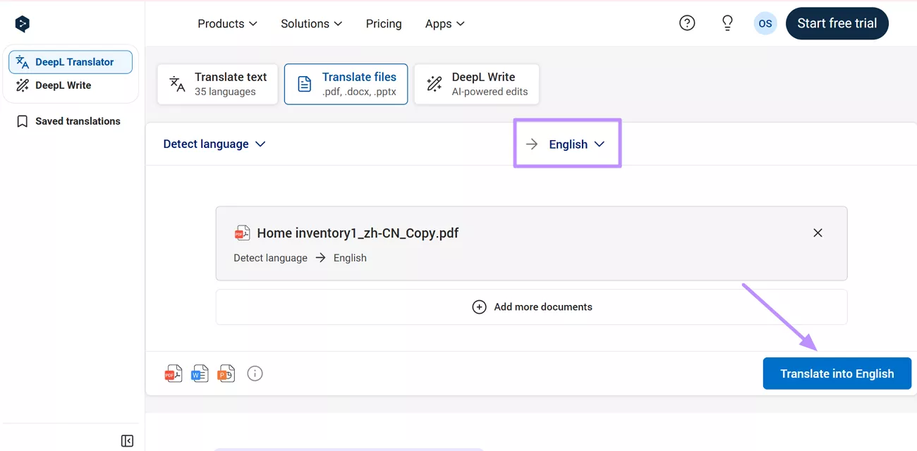 tap translate into english