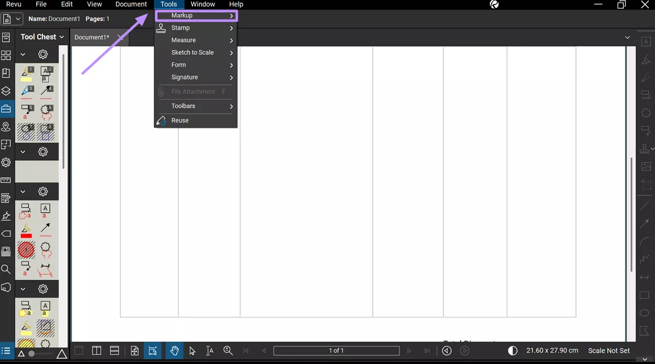access the markup tool bluebeam