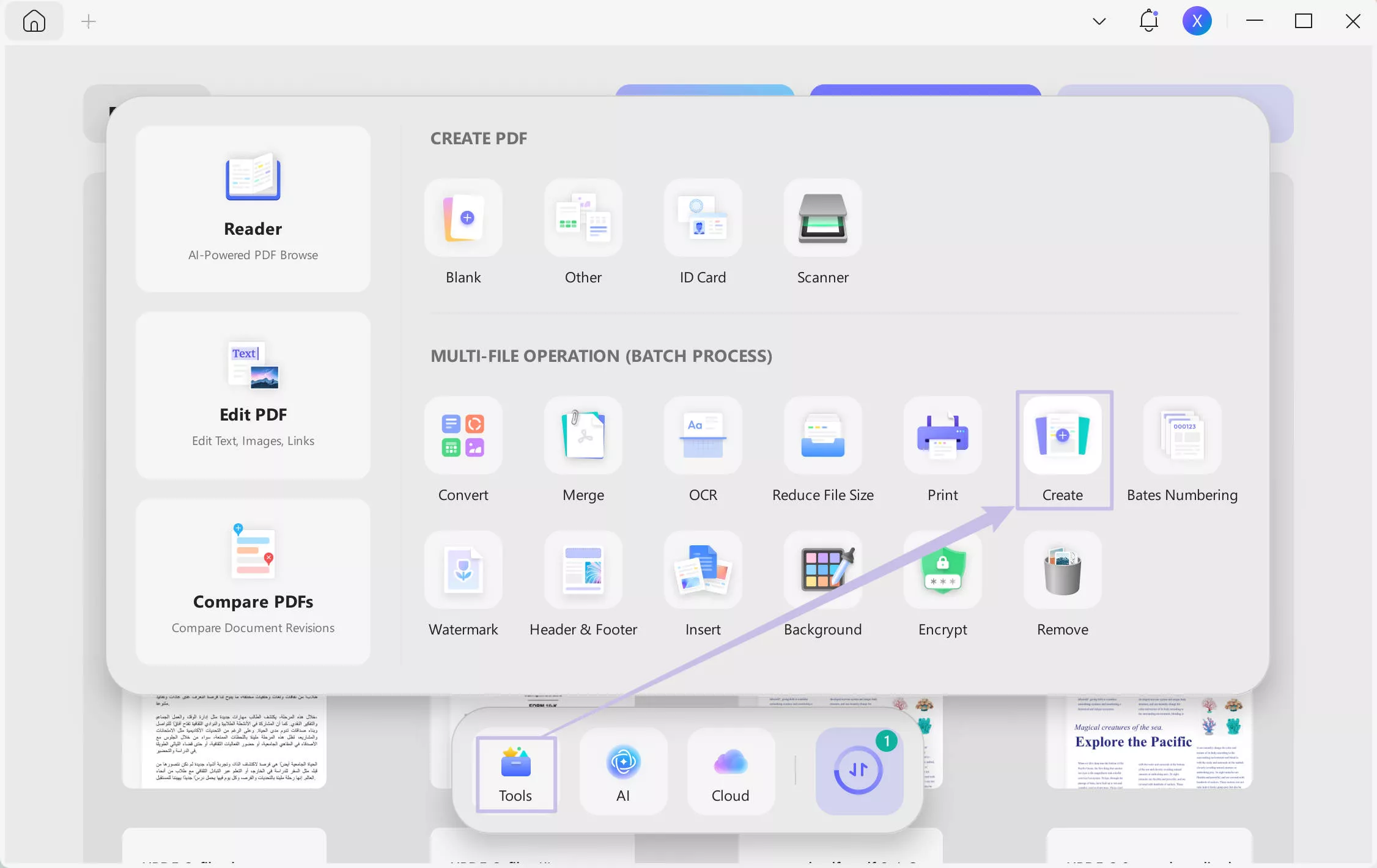batch create updf windows