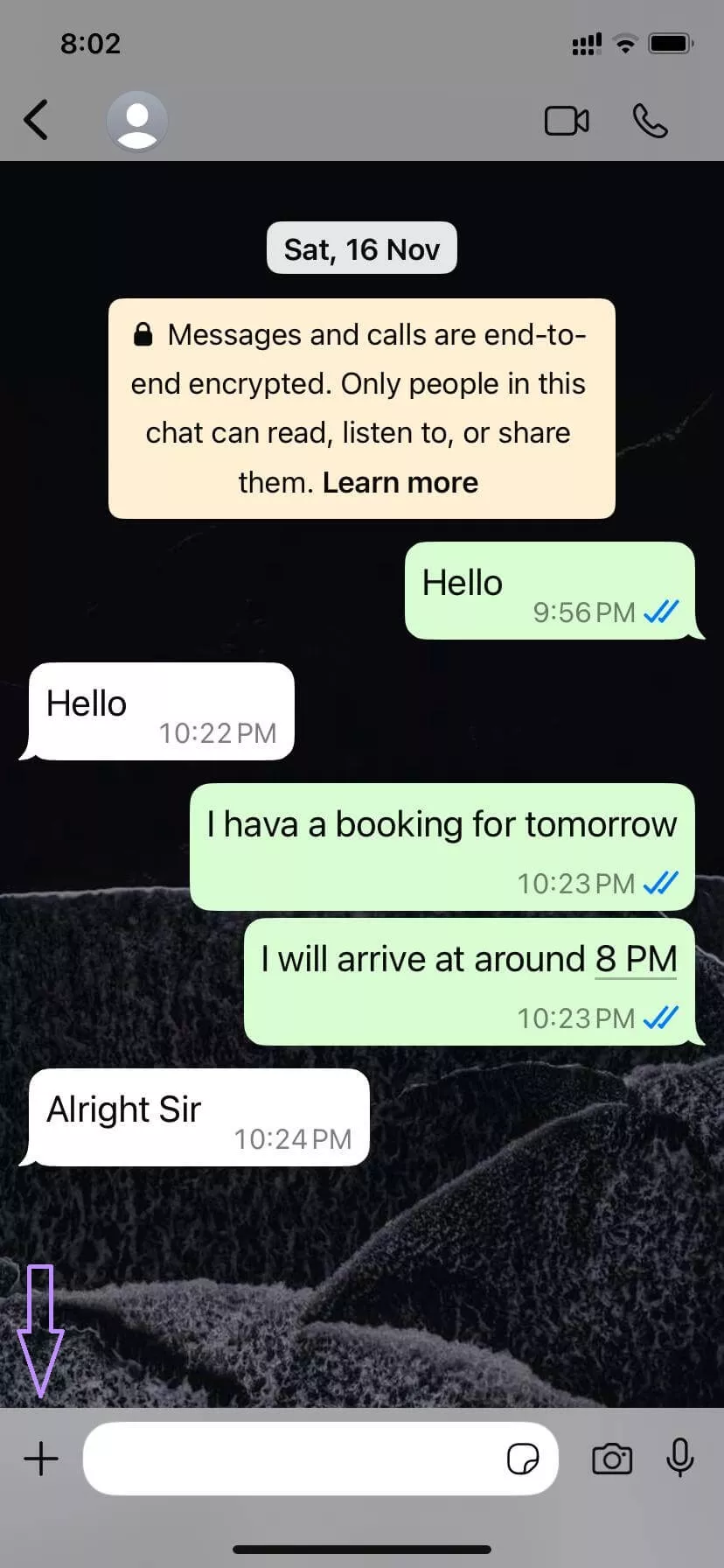 click the plus icon whatsapp