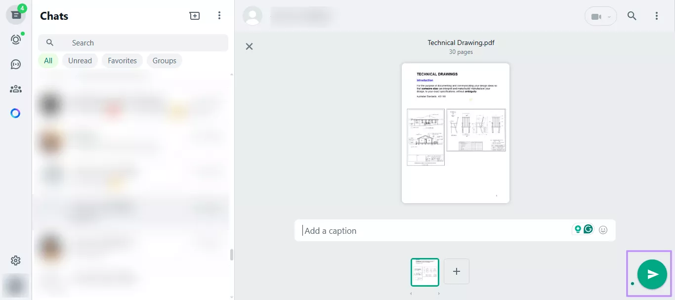 click the send button whatsapp web