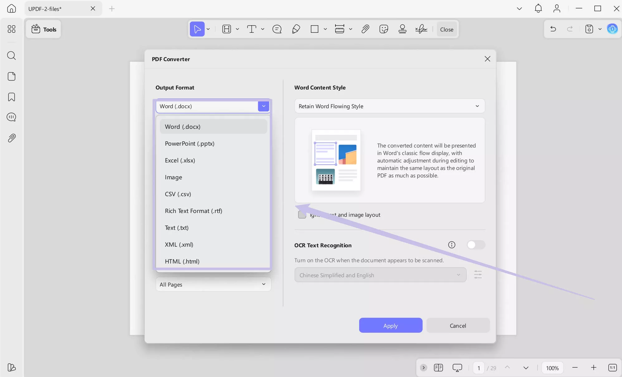 convert pdf to other formats updf windows
