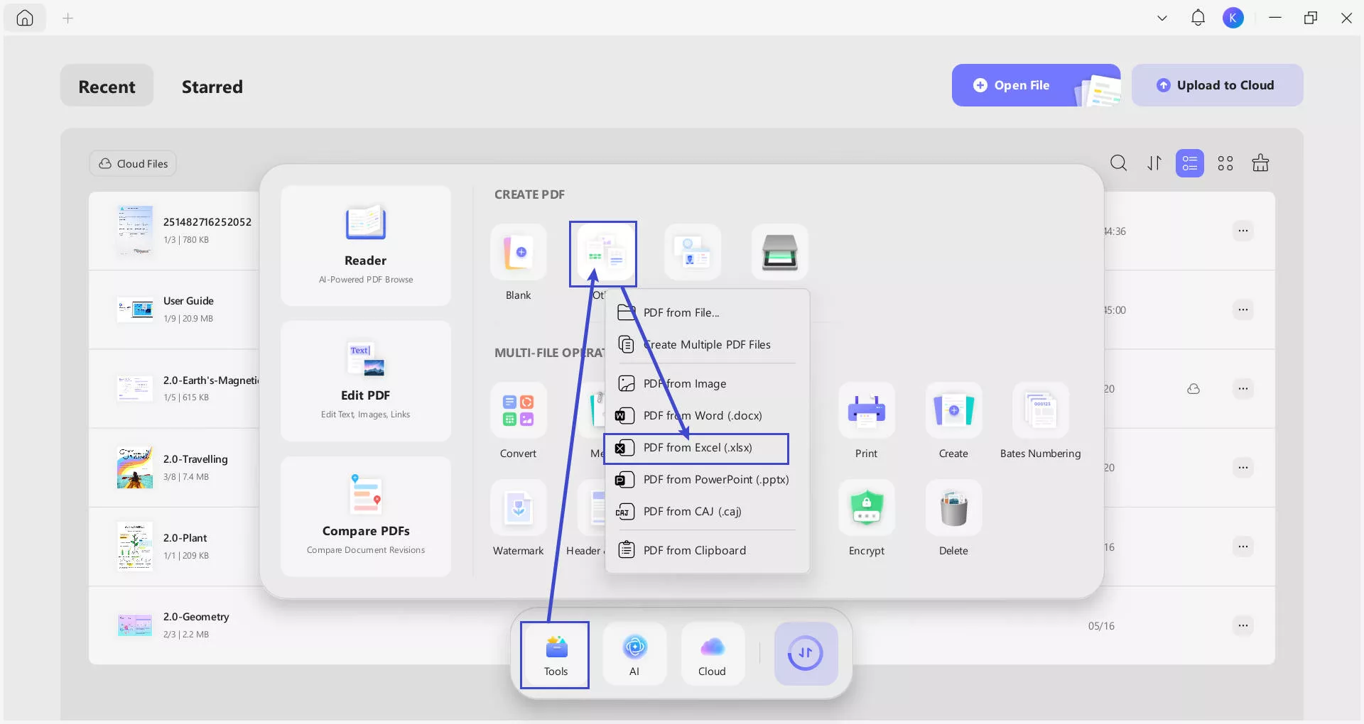 create pdf from the excel file