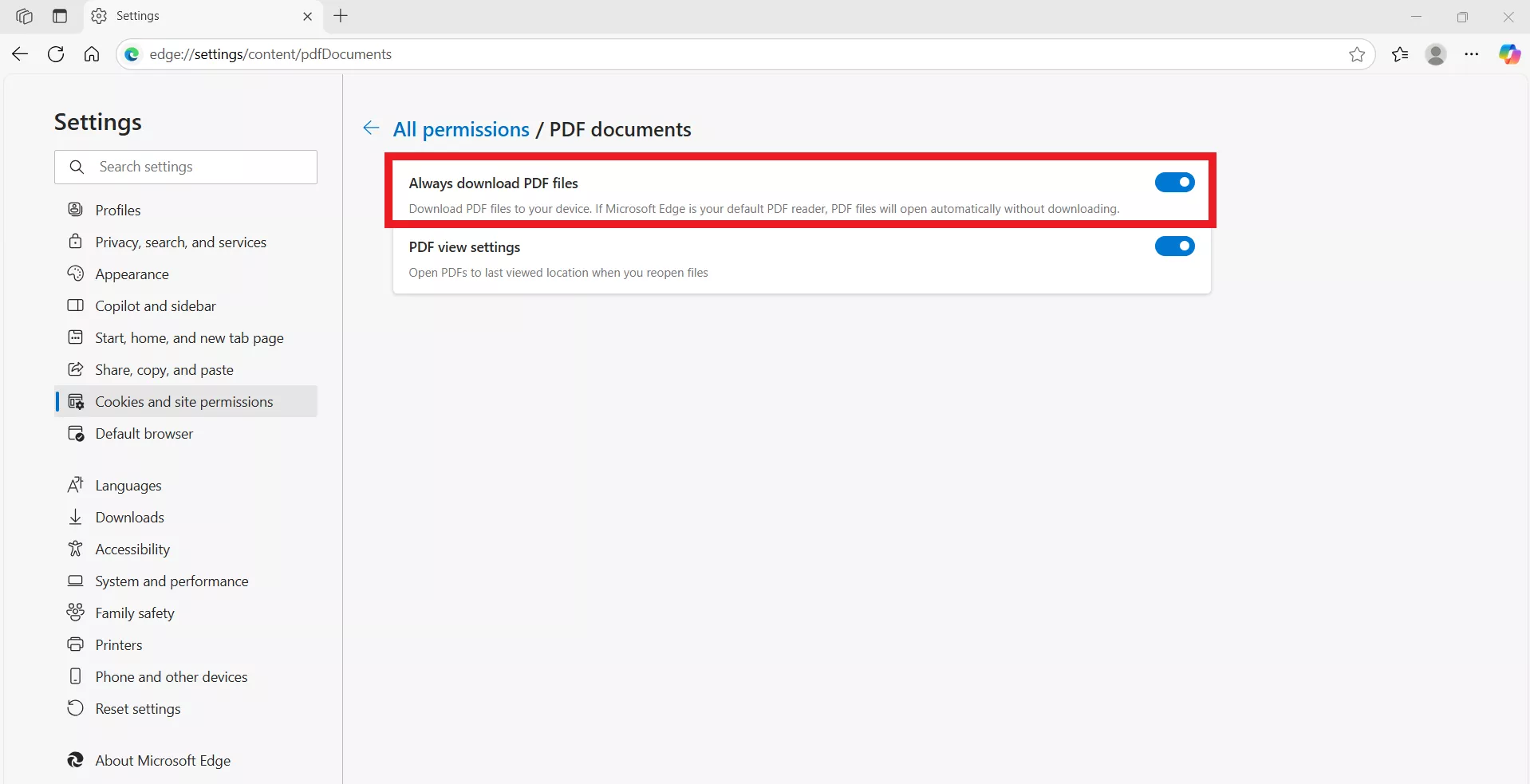 change the edge settings 