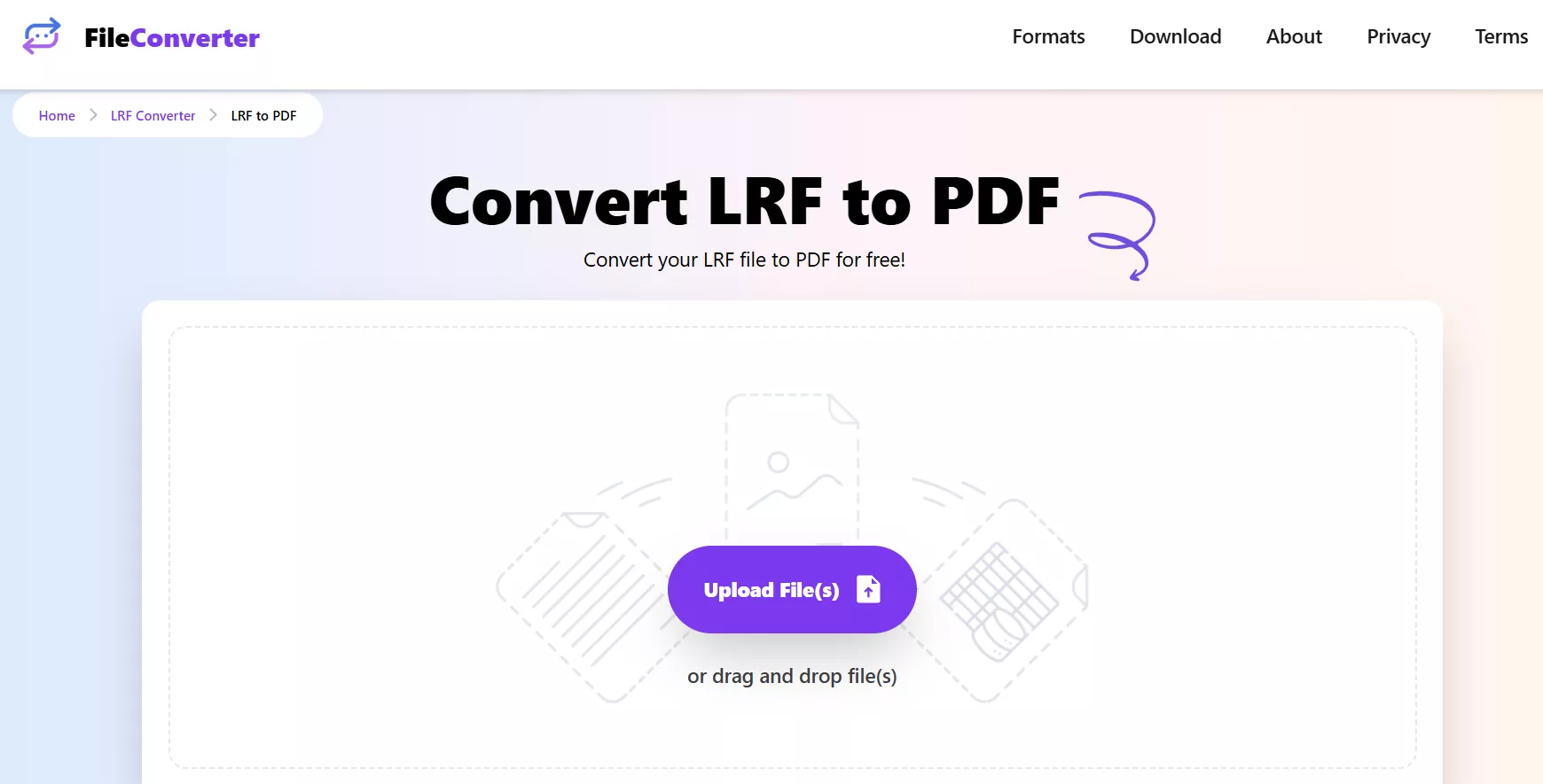 convert lrf to pdf using fileconverter