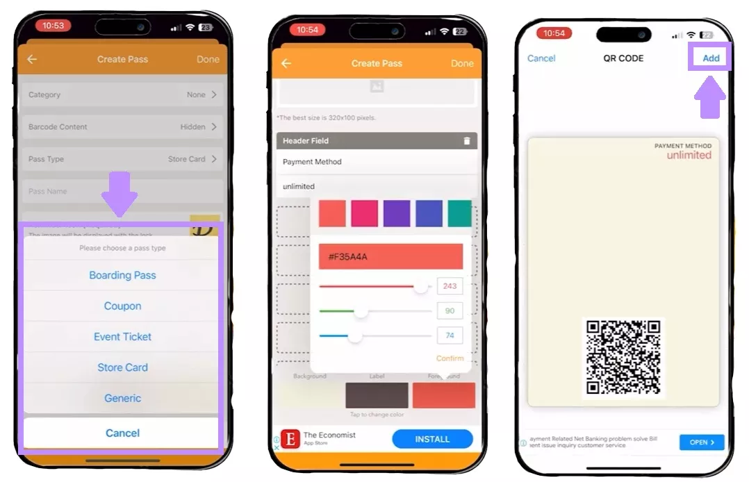 save your new pass and add it to apple wallet
