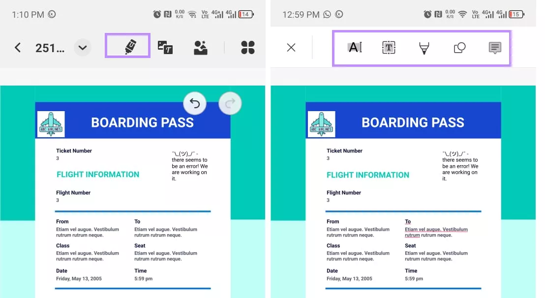 editing options in updf 